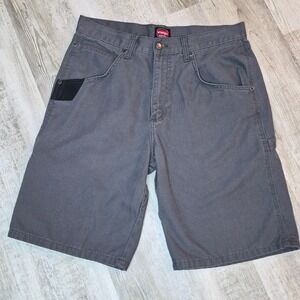 Wrangler Workwear Utility Relaxed Fit Cargo Shorts Multi Pocket Gusset Gray 32